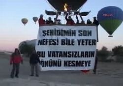 TERÖRE BALONLU PROTESTO